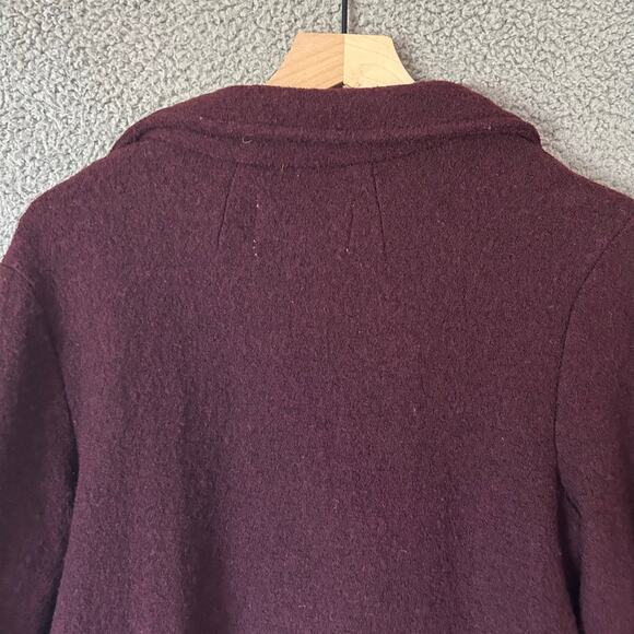 RACHEL ZOE Boiled Wool Jacket Womens Medium Purple Open Cozy Winter Office Layer - Picture 7 of 14